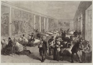 La guerra, soldados heridos en la Galería de Luis XIII, Palacio de Versalles de Charles J. Staniland